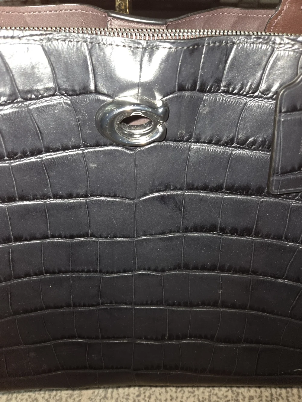 Coach Croc-Embossed Willow Leather Tote